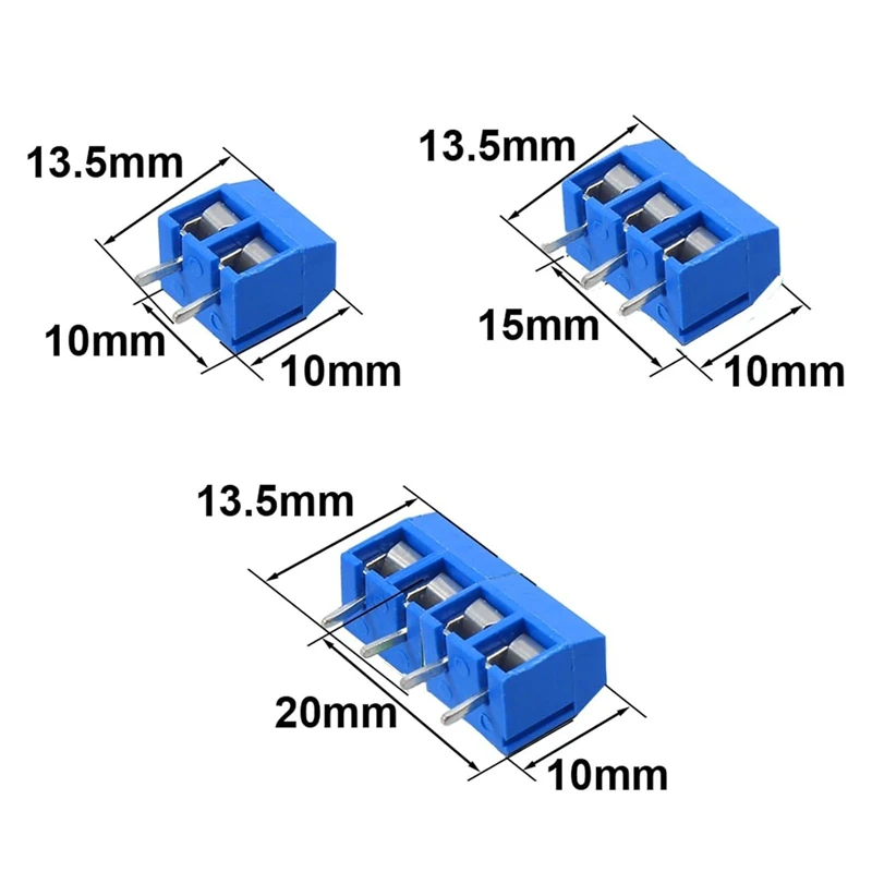 100pcs KF301-2P3P4P pcb klemmen block 5,08mm klemmen block spleißbare plug-in kit box