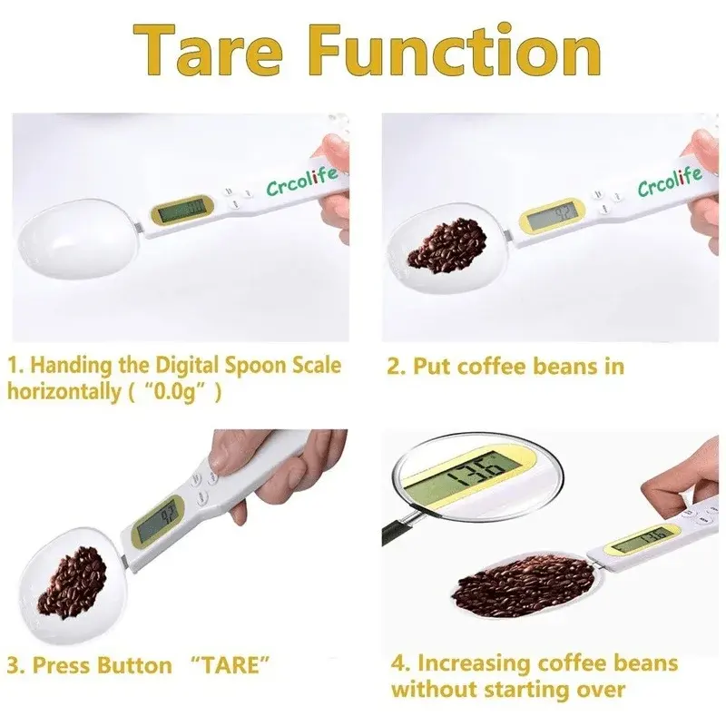 Cuchara de pesaje, báscula, herramientas de cocina para el hogar, medición electrónica de café, alimentos, harina en polvo, horneado, medición Digital LCD ajustable