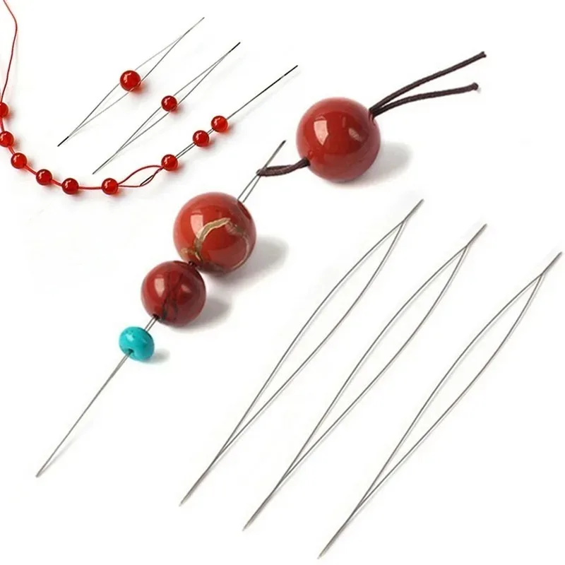 DIY Open Beaded Needle Curve Jewelry Lead Pin Set Bracelet Necklace Making Tools Handmade Bead Threading Needles Equipments