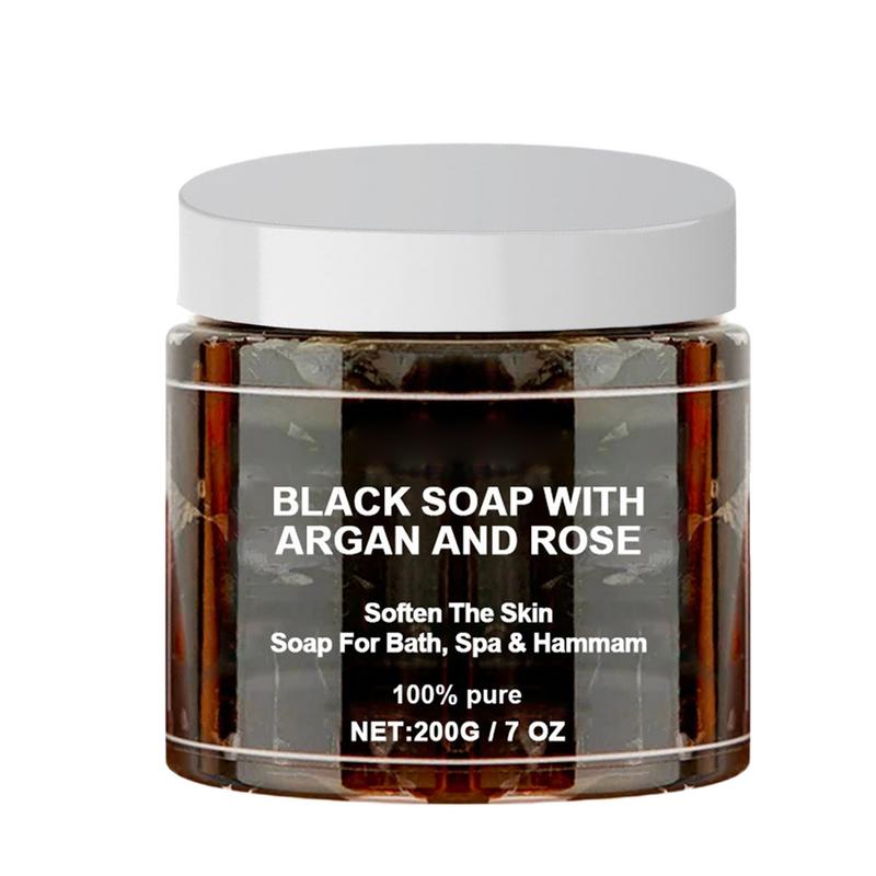 Arganとroseのブラックベルトソープ、モコカン石鹸、保湿ボディ、にきびスキンケア、200g、1個