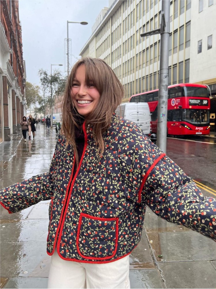 Vintage Gebloemde Katoenen Gewatteerde Trendy Pocket Splic Stand Hals Casual Winterjassen Voor Dames 2024 Nieuw In Jassen En Jacks