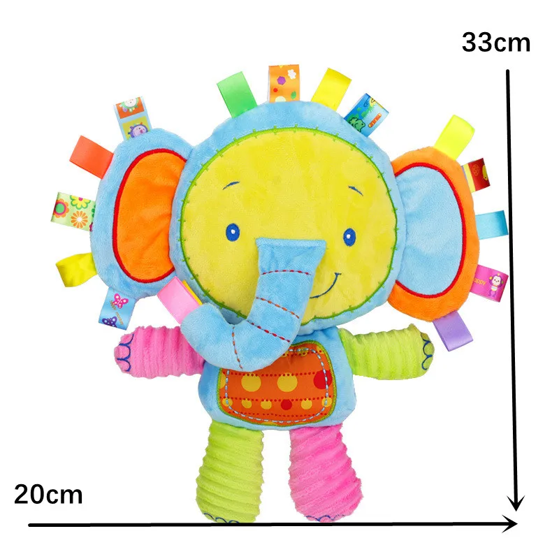 แท็กเด็กตุ๊กตาสัตว์ของเล่นBuilt-in Rattles Sensory Elephant Plush Bellของเล่นสําหรับSleep Plushทารกแรกเกิดเด็กวัยหัดเดินทารกของขวัญ