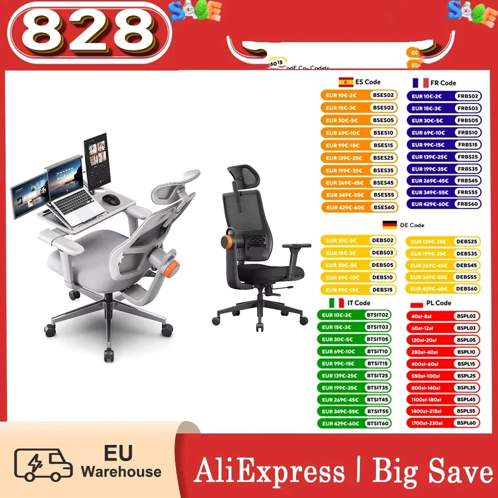 NEWTRAL MAGICH003 Ergonomiczne krzesło biurowe, automatycznie podnoszone oparcie, adaptacyjne wsparcie dolnej części pleców, regulowane oparcie głowy