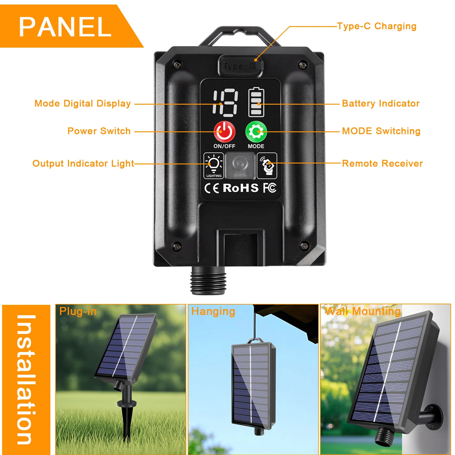 50FT 100FT 24V G40 Luci a stringa solare LED per esterni infrangibile Lampada a sospensione ricaricabile ad energia solare per l'arredamento del patio del pergola