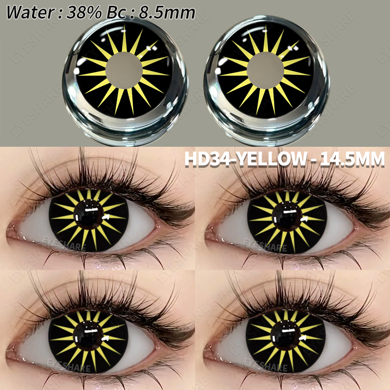 EYESHAREคอนแทคเลนส์สี2ชิ้นที่มีสีสันคอนแทคเลนส์อะนิเมะคอสเพลย์คอนแทคเลนส์ตาฮาโลวีนความงามแต่งหน้าเลนส์สี