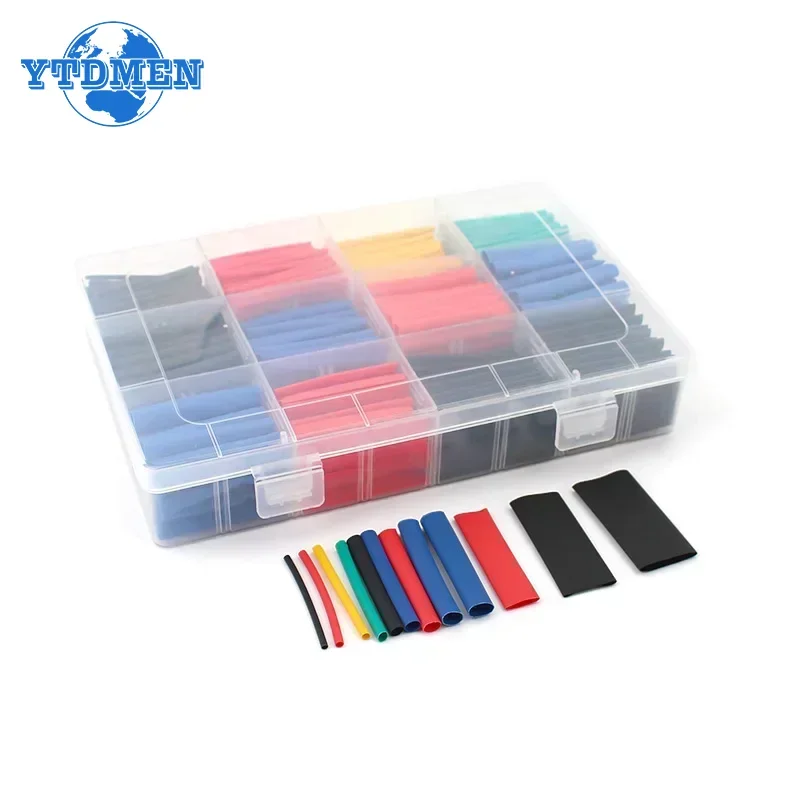 127-750pcs 열 수축 튜브 내열성 튜브 열 수축 포장 키트 전기 연결 와이어 케이블 절연 슬리브