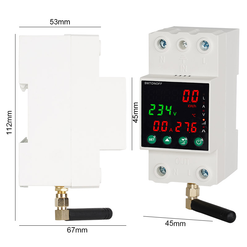 Tuya wifi monofásico 2p 63a, bloqueio automático, protetor de sobretensão, medidor pré-pago, temporizador, interruptor, controle remoto por voz