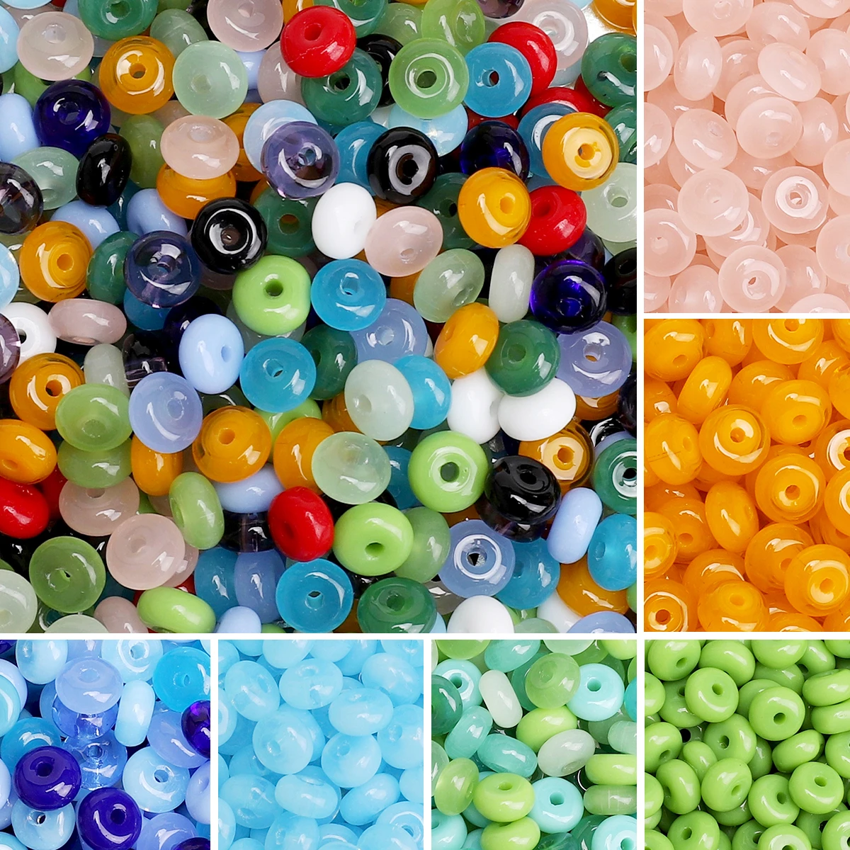 10/20 g/bolsa, cuentas de arroz de vidrio súper excelentes domésticas, cuentas de rueda, cuentas dispersas únicas coloridas, pulseras de joyería DIY hechas a mano