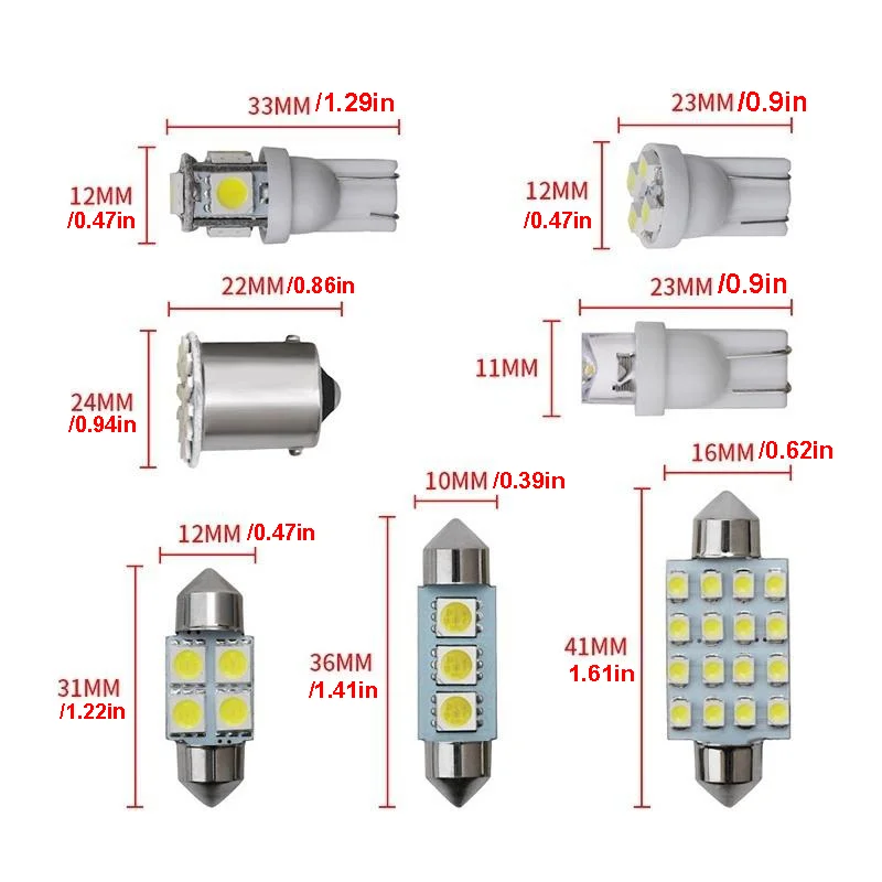 ยี่ห้อใหม่ Universal ภายในรถ T10 1156 Festoon 31 42 มม.ชุดอัพเกรดสําหรับ Auto ภายในโดมป้ายทะเบียน Trunk ไฟ