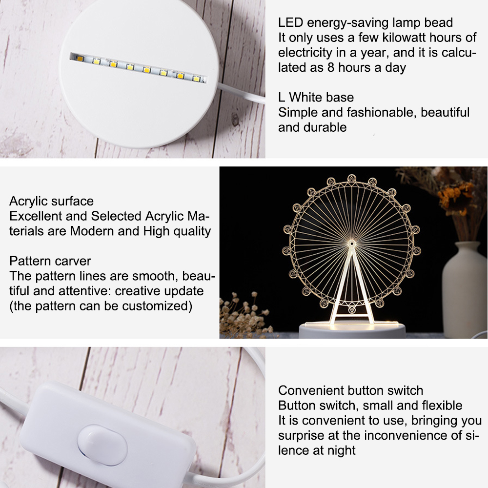 Romantische Liebe 3d Acryl LED-Lampe für zu Hause Kinder Nachtlicht Tisch lampe Geburtstags feier Dekor Valentinstag Nachttisch lampe