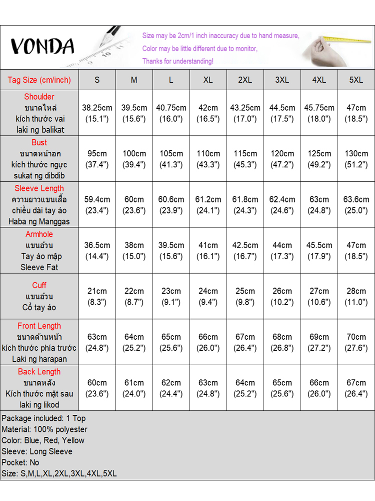 Plus Größe VONDA Dame Büro Shirts Frauen Revers Kragen Bluse 2024 Mode Kausalen Einfarbig Langarm Elegante Tops Femininas