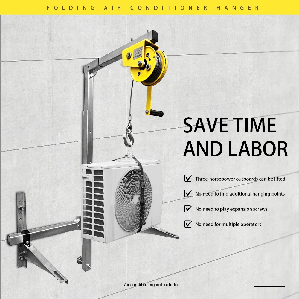 Air-conditioning Lifting Machine Bracket 10m / 25m Crane Lifting Bracket Side Swing Lifting Crane Bracket Manual Winch Assembly