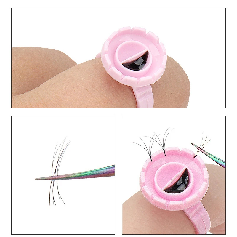 50/100 Viên Sỉ Dùng Một Lần Mi Keo Quạt Ly Nhẫn Giá Đỡ Hộp Đựng Hình Xăm Sắc Tố Cây Nối Mi Dụng Cụ Làn Mi Tiếp Liệu