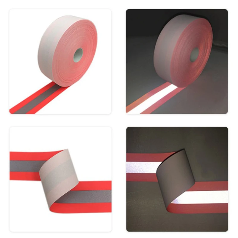 Phản Quang Ban Nhạc An Toàn Bạc Phản Quang May Trên Chất Liệu Vải Phản Quang Băng Dây Áo Webbing Cảnh Báo Dây