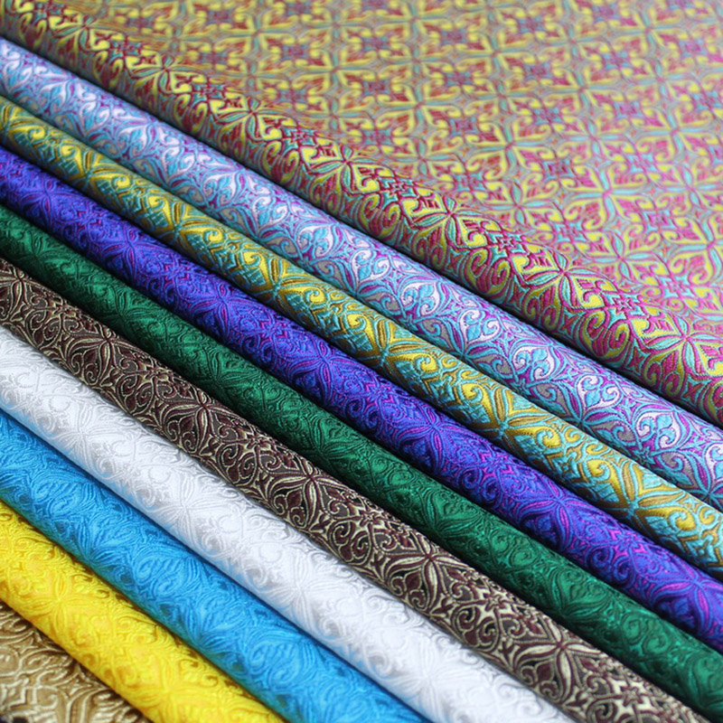 50 ซม.ดอกไม้รูปแบบผ้า Jacquard Damask ผ้ากระโปรงเวทีชุดเสื้อผ้าเสื้อผ้าม่านเย็บ DIY บ้านสิ่งทอตกแต่ง