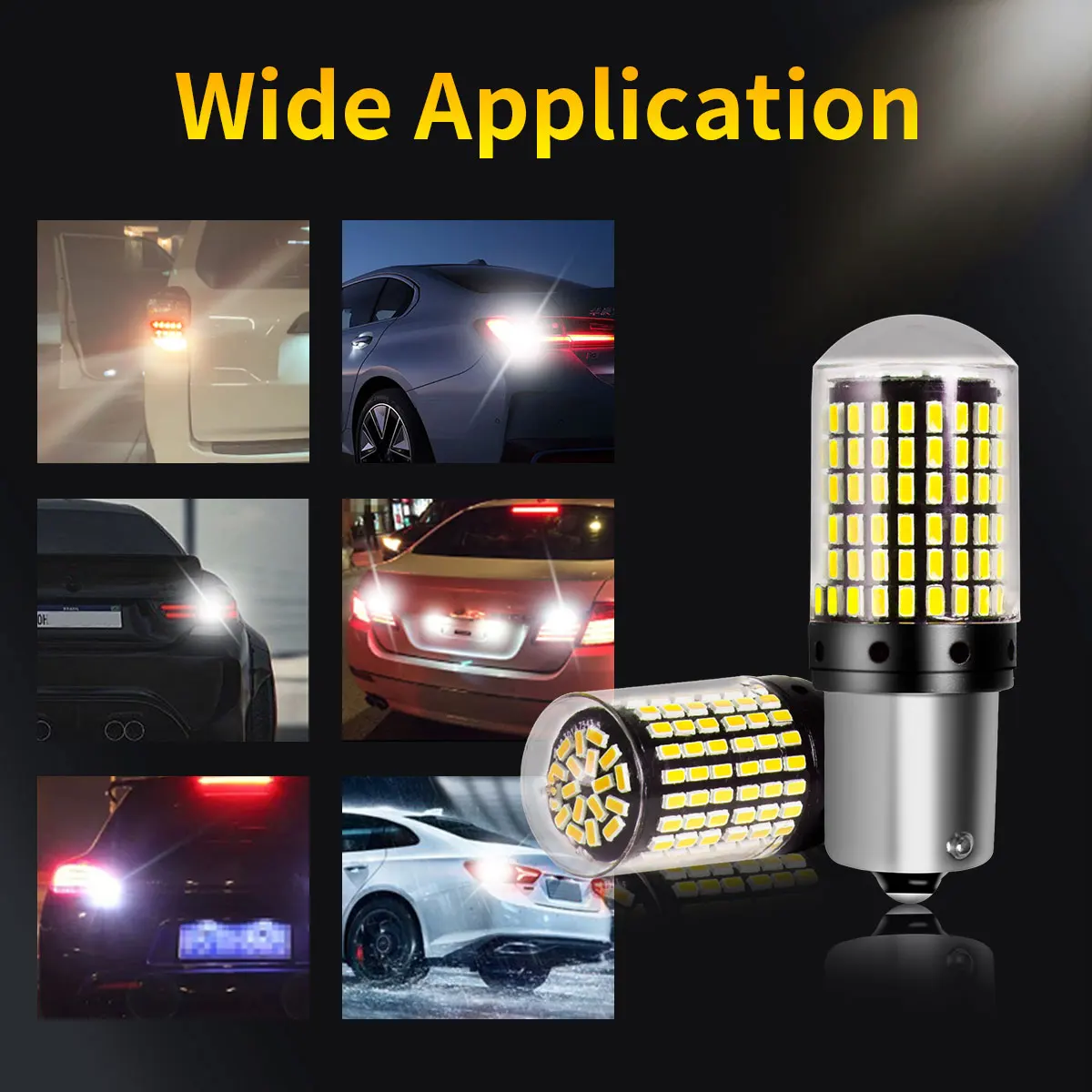 Smart Chips 2Pcs 1156 BA15S 1157 bay15d Car LED Reverse Light Bulbs for Car Rear Tail Turn Signal Reverse Brake Running Lights