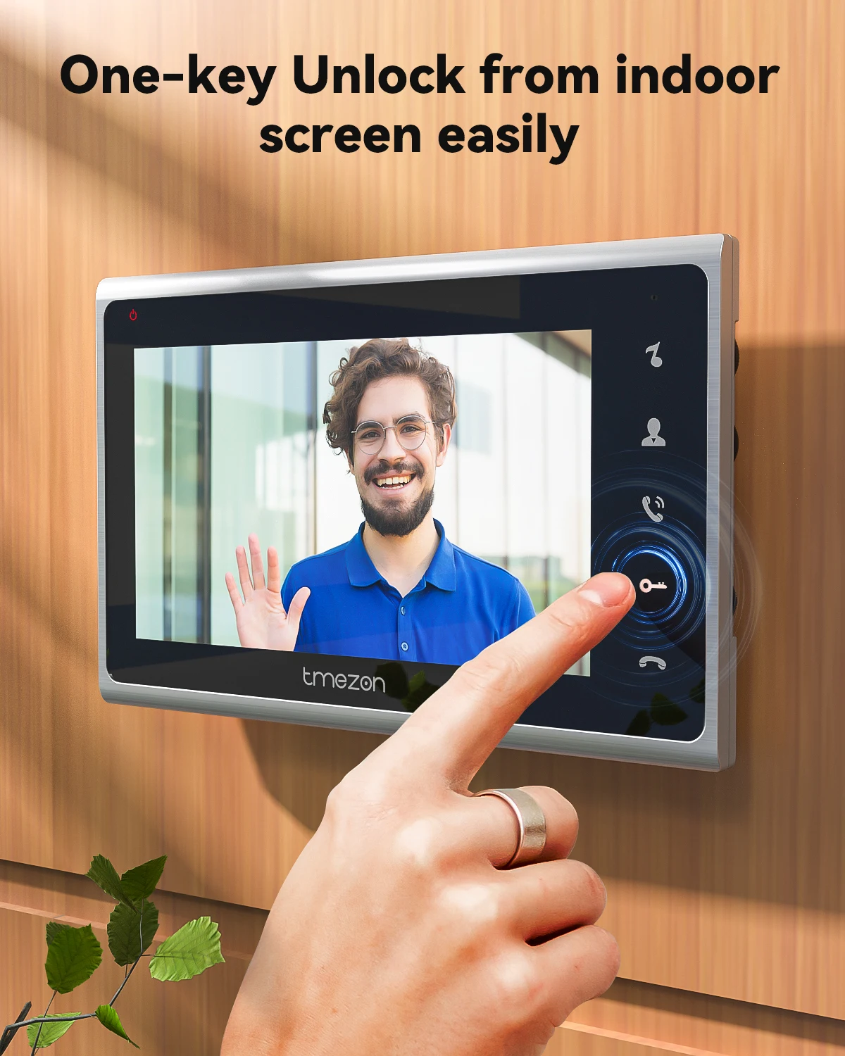 TMEZON Sistema de intercomunicação com campainha de vídeo porteiro de 2 fios, monitor de 7 polegadas com campainha com fio, botão de toque, sem slot para cartão SD