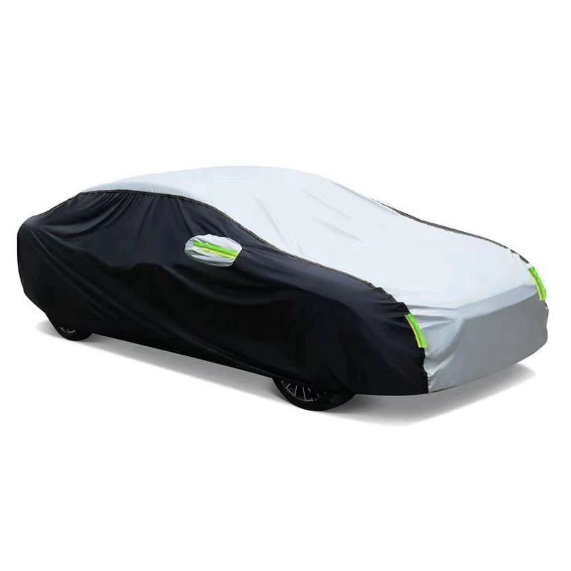Auto-Außenseite, zweifarbige Abdeckung, Sonnenschutz, staubdichter Schutz mit reflektierenden Streifen, universell für Schrägheck-Limousine, SUV