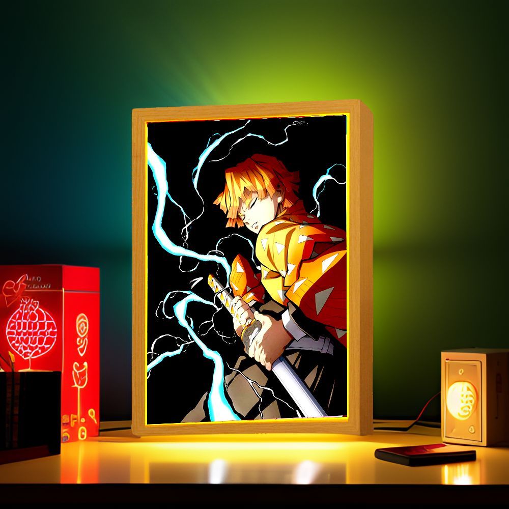 アニメ鬼滅の刃アクションフィギュア,写真フレーム,タンジロウ,ネズコ,LEDナイトライト,キメツノヤイバギフト