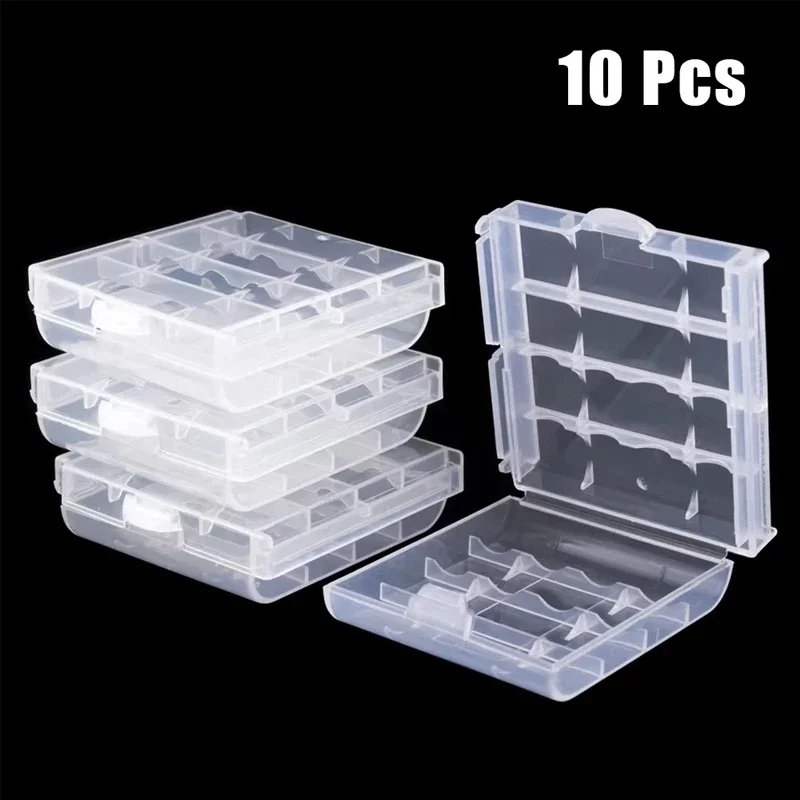 10 pz Batteria Custodia protettiva in plastica Supporto coperchio AA/AAA Scatola di immagazzinaggio batteria Contenitore organizzatore per 4xAA 5xAA batterie parti