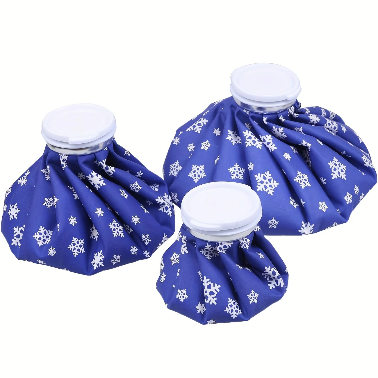 Juego de bolsas de hielo reutilizables para aliviar el dolor - 3 tamaños (6", 9", 11") - Paquete térmico de material de algodón para rodilla, cabeza, pierna - Frío versátil