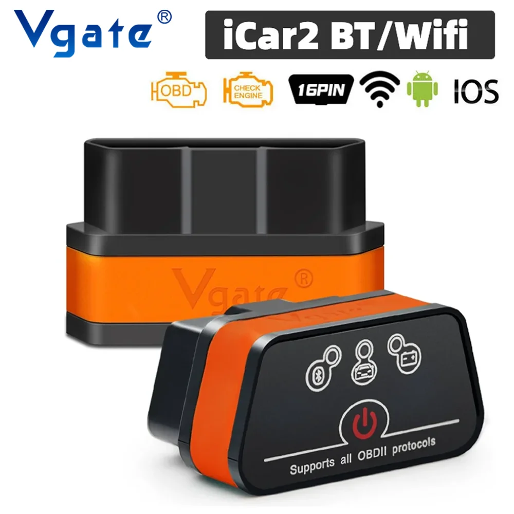 Vgate icar2 elm327 v2.0 obd2 scanner für android ios bluetooth 2,2 wifi obd 2 auto diagnose tool code leser pk konnwei kw906
