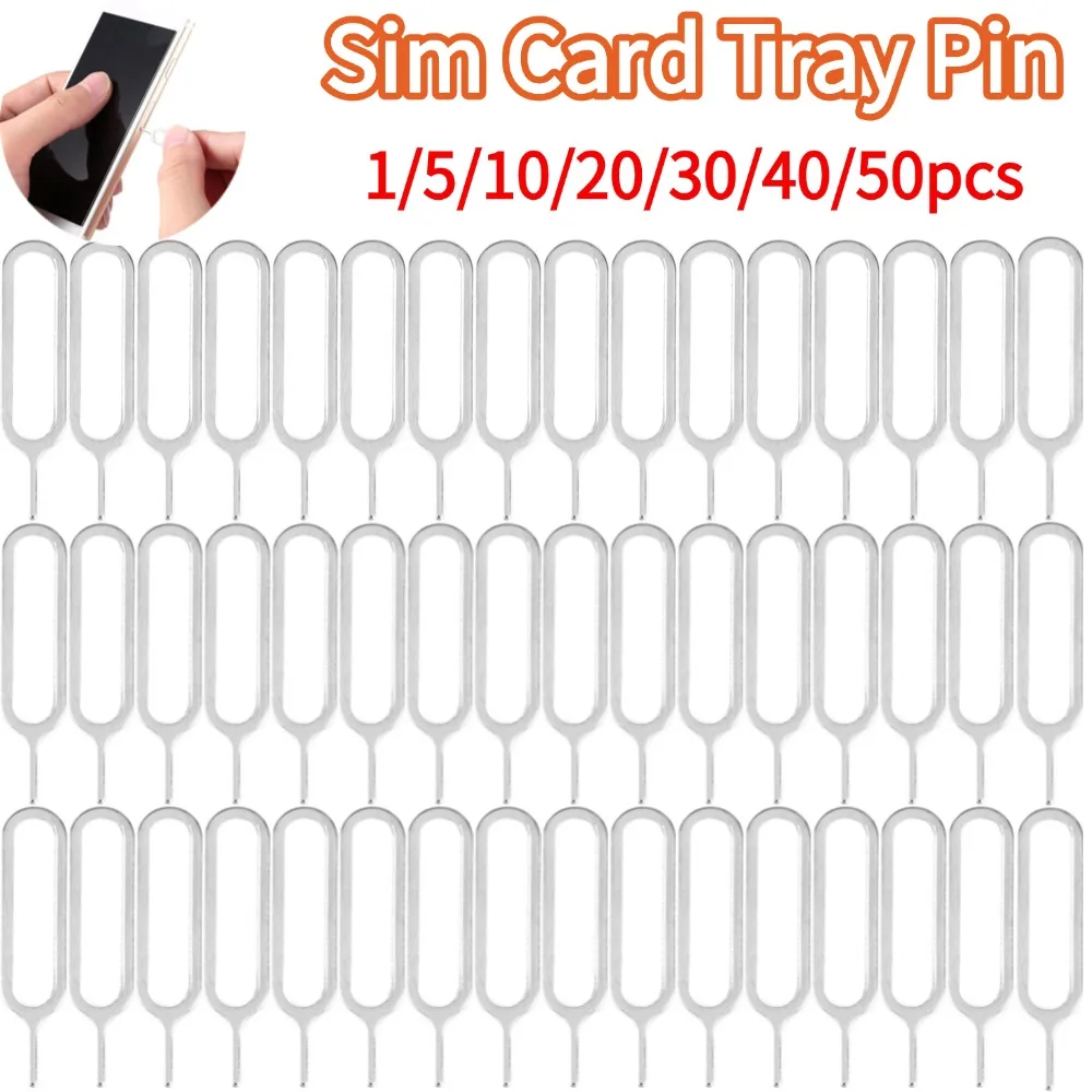 Igła do wyjmowania kart SIM, przenośne narzędzie do usuwania, akcesoria do iPhone Samsung Xiaomi, otwieracz kart SIM, igła do wyjmowania, 1-50 sztuk