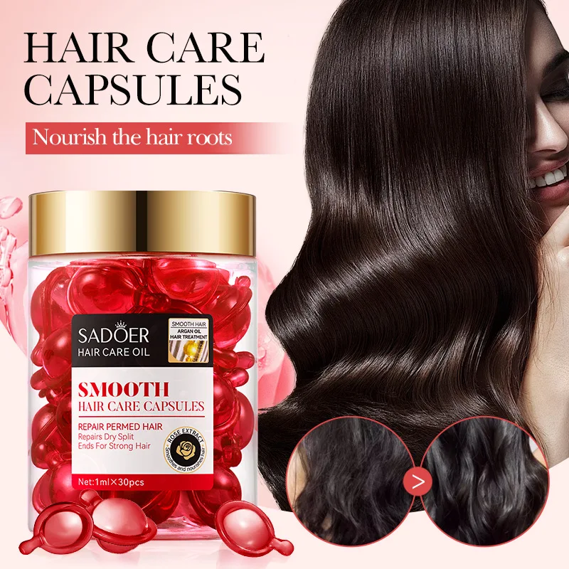 Haarvitamine Capsule Haarbehandelingsolie Reparatie Beschadigd Glad Haarverzorging Serum Voedende Keratine Complexe Olie Haarverzorgingscapsules