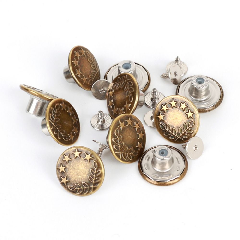 10 Stks/pak Jeans Taille Knopen 17Mm Nagelvrije Verstelbare Taille Extenders Knopen Afneembare Kleding Broek Taillegesp