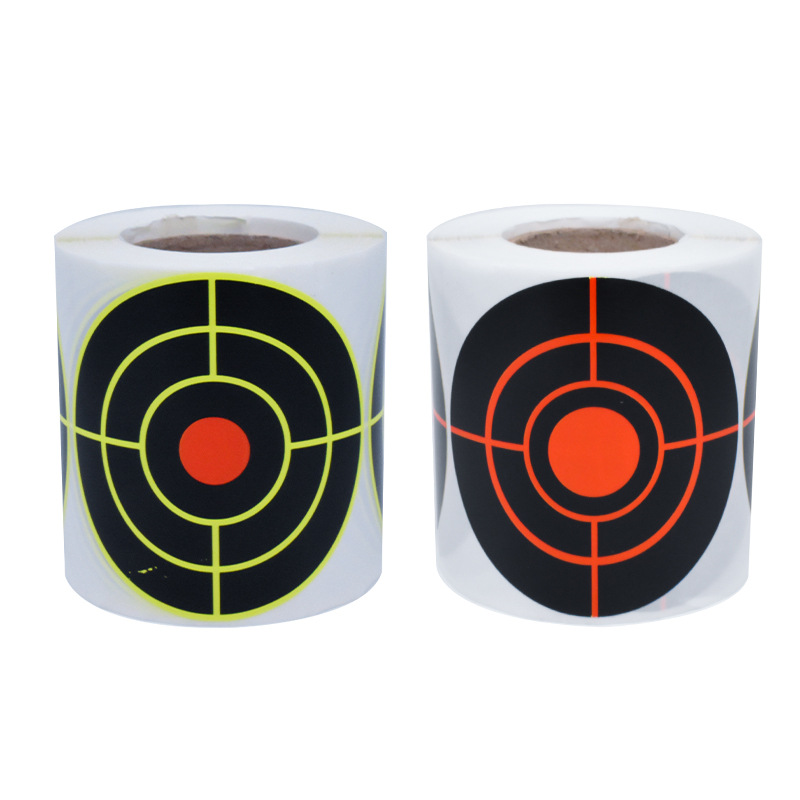 Rollo de 100/200 Uds. De pegatinas adhesivas de tiro de 3 pulgadas, pegatinas de objetivos contra salpicaduras
