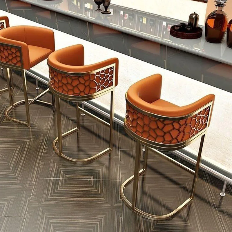 Gray Design Barstools Leather Counter Accent Leather Minimalist Barstools Gaming Computer Bancos De Bar Lounge Suite Furniture
