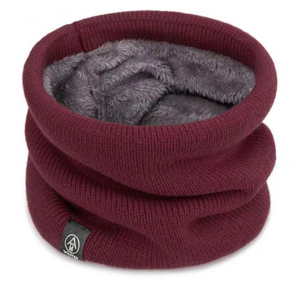 Knitted Neck Warmer Men Women Winter Windproof Thick Plush Lining Outdoor Cycling Neck Protector Scarf Neckerchief