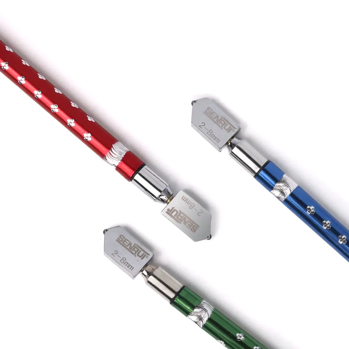 Cortador de azulejos de vidrio profesional, cortador de vidrio portátil con punta de diamante, herramienta de mano para manualidades, varios colores, 1 ud.