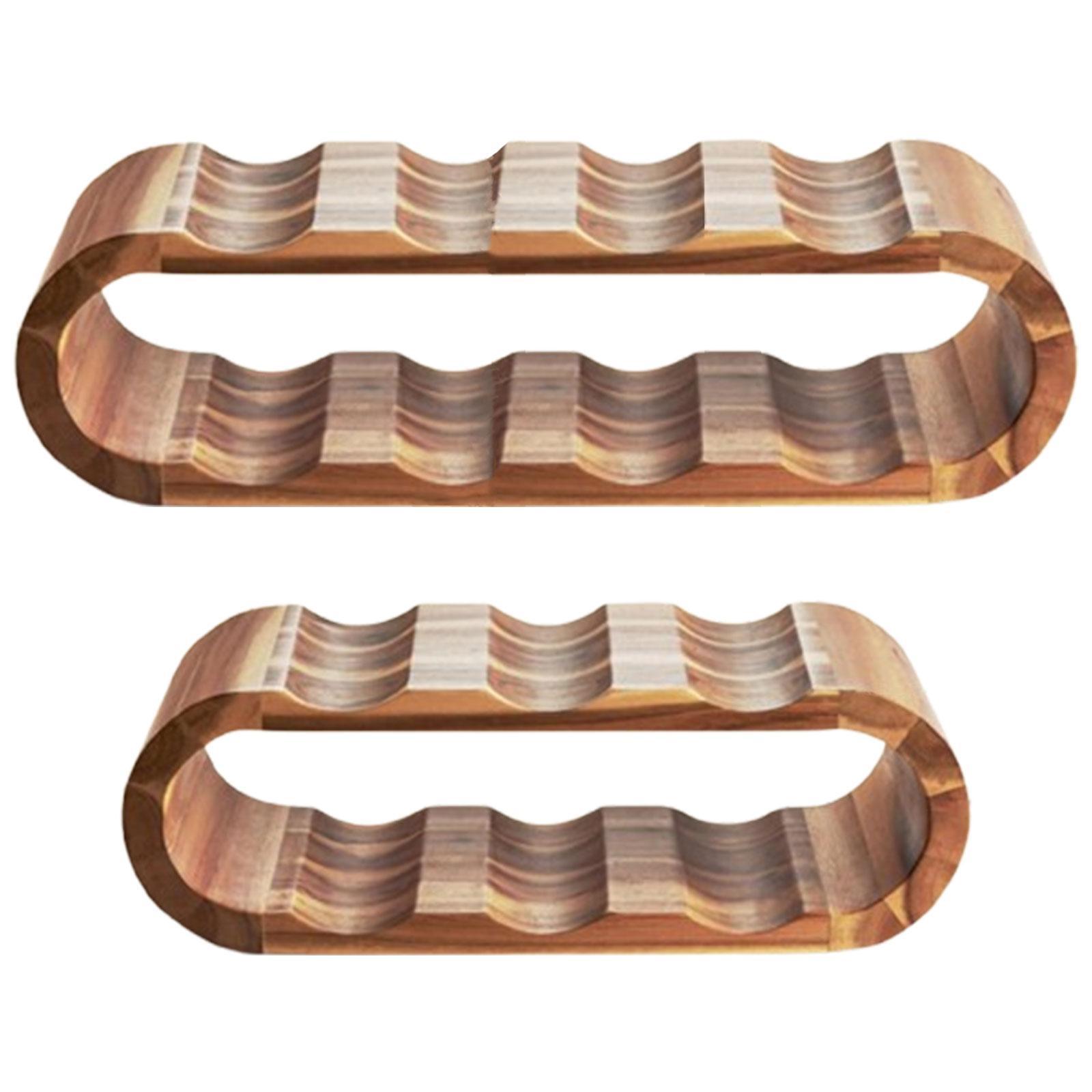 Wood Wine Rack Shelf Water Bottle Organizer Holder for Counter Kitchen Party