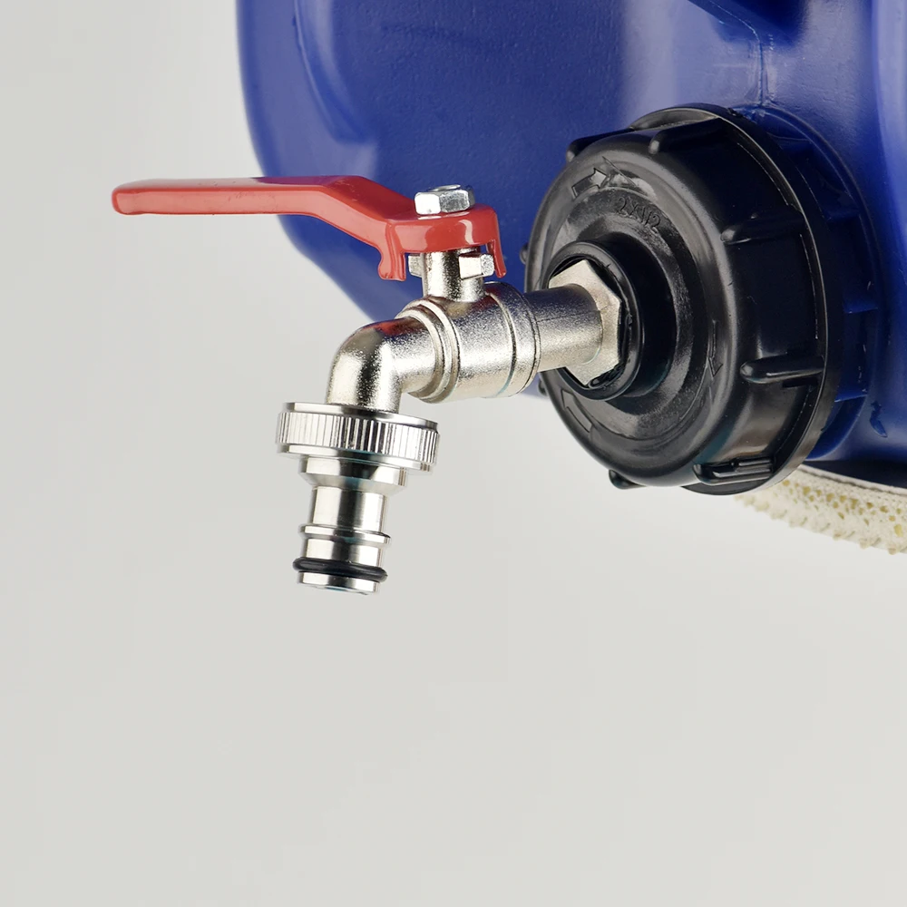 IBC Tank Tap Adapter S60*6 Coarse Thread to Brass/Alloy 16mm Quick Connect Replacement Valve Garden Home Valve Fitting Faucet
