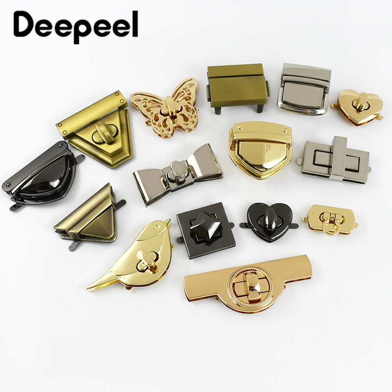 4 Deepeel Kim Loại Khóa Túi Xách Khóa Màu Biến Xoắn Ổ Khóa Túi Khóa Ví Trang Trí Chốt Khóa Tự May Phần Cứng phụ Kiện