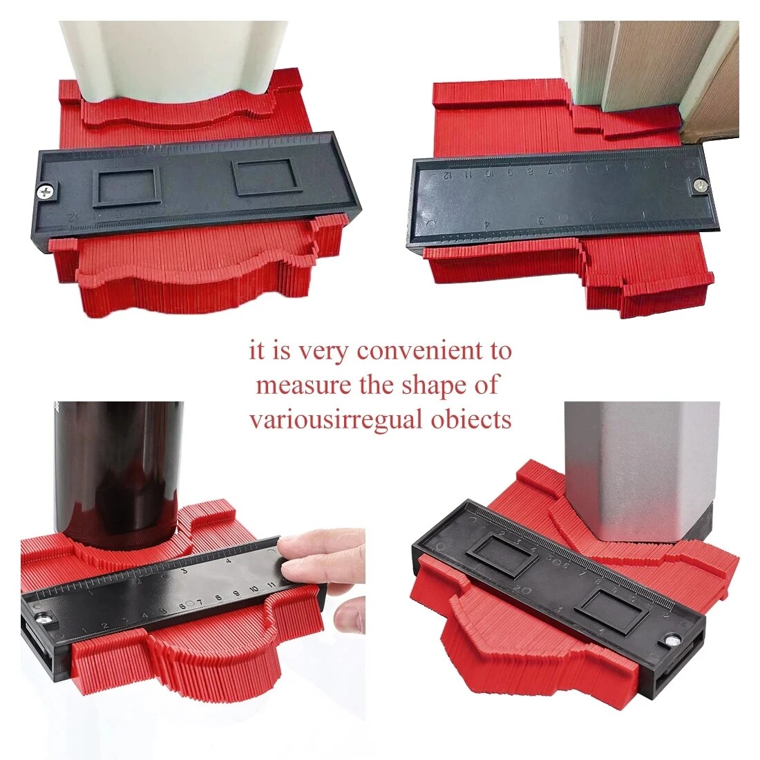 Contour Gauge Duplicator กระเบื้องเซรามิคพรมตัดแม่แบบโปรไฟล์วัดมุมไม้บรรทัด Contour Duplicator งานไม้เครื่องมือ