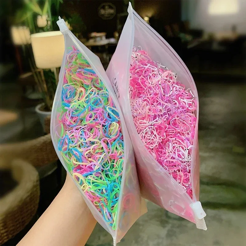 1000 pz/pacco Ragazze Colorate Piccole Elastici Usa E Getta Gomma Per Titolare Coda di Cavallo Fasce Elastiche Per Capelli Accessori Per Capelli di Moda