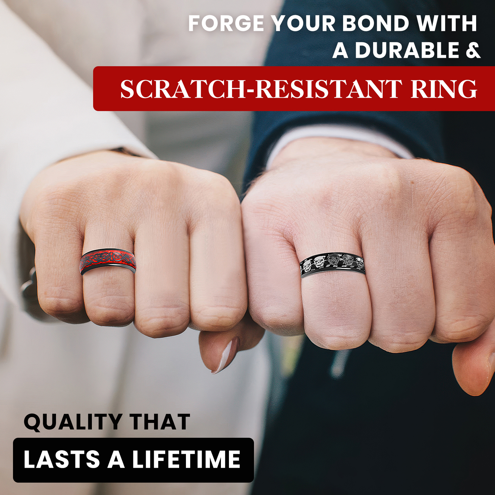 7 мм ремешок из углеродного волокна с черепом, эпоксидное кольцо с чипом CUID или модное металлическое кольцо с узором дракона T5577, керамическое кольцо на палец с чипом