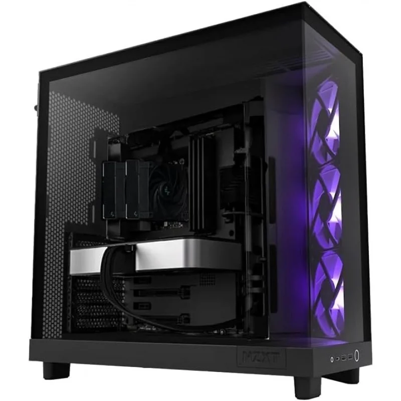 RTX 5060 Ti Gaming PC – Ryzen 5 7600, placa base B650M, GPU GDDR7 de 8 GB, RAM DDR5 de 16 GB, SSD de 1 TB, carcasa de flujo NZXT H6, enfriador ARGB,