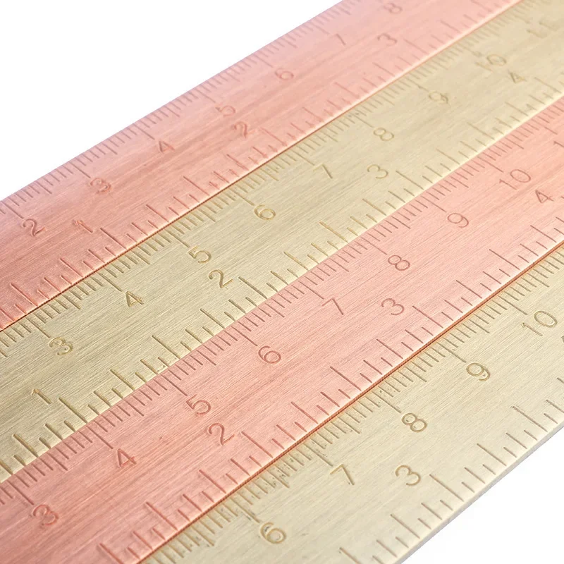 Righello dritto in ottone Vintage in metallo 15cm strumenti di misurazione in scala di metallo Kit di disegno per pittura di cancelleria coreana segnalibro righello in rame