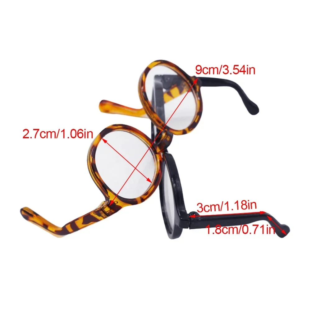 Labubu 6.5cm Transparent Plastic Glasses for 1/8 1/6 1/3 1/4 BJD for Labubu MSD SD Plush for EXO Doll Sunglasses