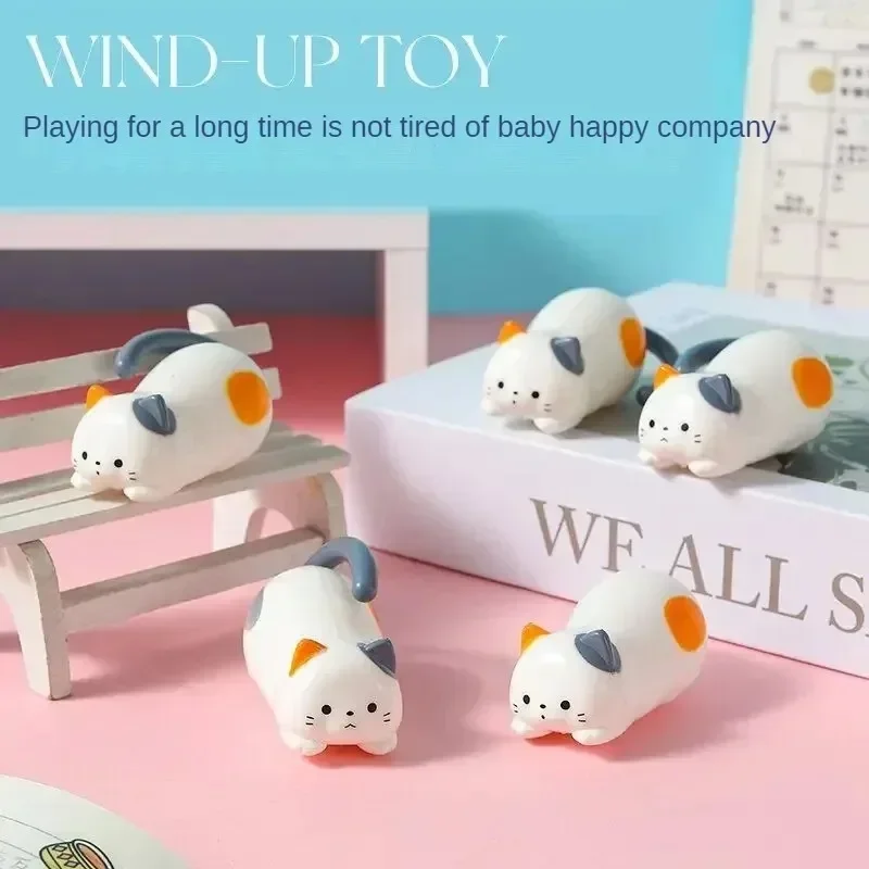 Clockwork Tumbling Cat Manual Winding Cartoon Cute Simulation Kitten Decompression Puzzle Creative Small Toys ADHD 1/3/6/9Pcs