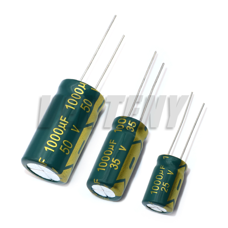10 unids/lote baja ESR/impedancia alta frecuencia 25V 35v 50v 1000UF condensador electrolítico de aluminio tolerancia 20%