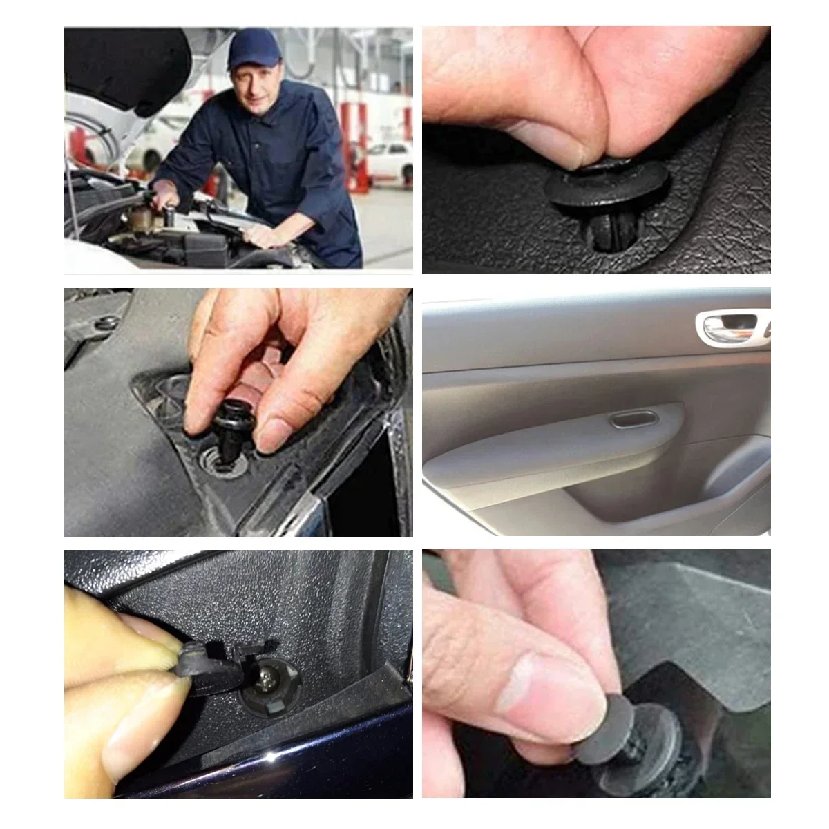 10/20/50/100PCS 8mm Deur Klinknagel Plastic Clip Bevestigingsmiddelen Zwarte Auto Gevoerd Cover weerhaken Klinknagel Auto Bevestigingsmiddelen Retainer Push Pin Clips