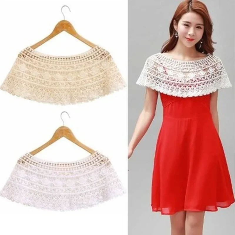 1 Uds. Bufanda Hijab elegante para mujer, chal a la moda con borlas, bufanda de encaje, moda para mujer, gancho hueco, flor, chaleco pequeño corto, cubierta