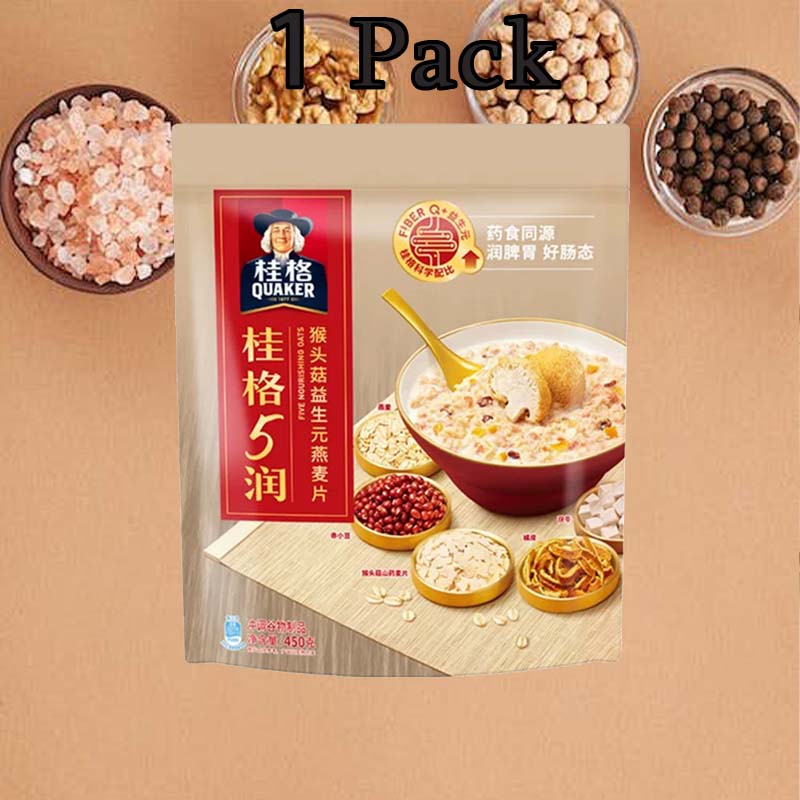 QUAKER  Mixed Instant Oatmeal 18.29oz(518g)*1 pack Instant breakfast for satiety, no cooking, meal replacement