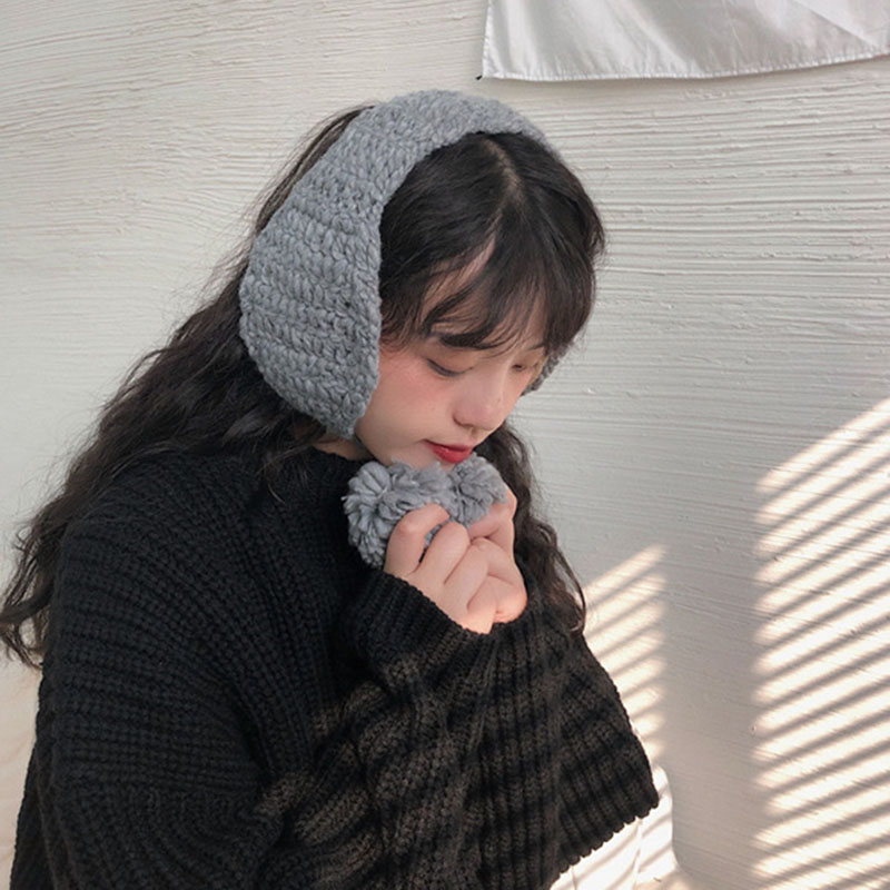 Neue handgemachte koreanische Stil Y2k Plüsch Ohrenschützer verdicken weiche warme JK gestrickte Earflap einfarbig winddicht Winter Ohr Abdeckung Mädchen