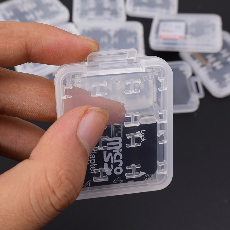 8in1 Wiederverwendbare Kunststoff Micro SD SDHC TF Speicher Karte Lagerung Fall Box Schutz Halter Transparent Mini Speicher Karte Organizer Box