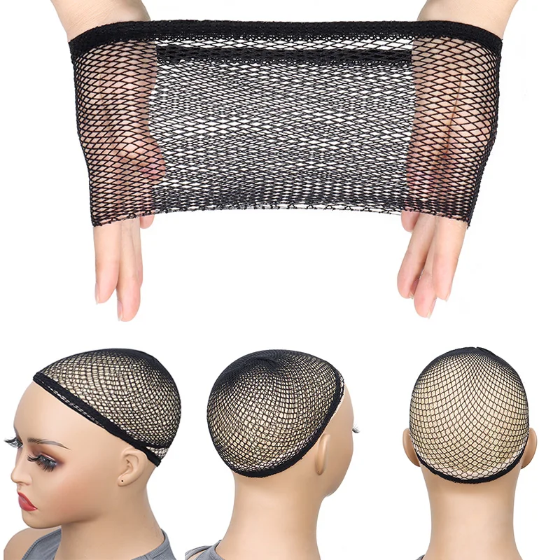 5 Teile/paket Neue Dehnbare Elastische Haarnetze Mode Mesh Weben Perücken Kappe Für Frauen, Die Perücke Werkzeuge